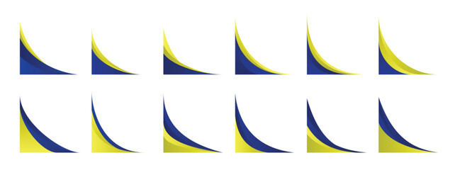 vector abstract business yellow blue corner border element decoration