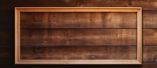 Poster - A copy space image featuring a wooden frame set against a background of wood