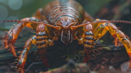 Aufkleber - Detailed view of a large insect on a tree branch, suitable for nature and wildlife concepts