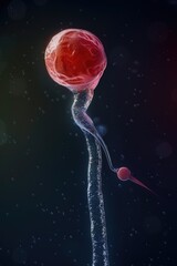 Aufkleber - A red ball placed on top of a stem, suitable for various creative projects