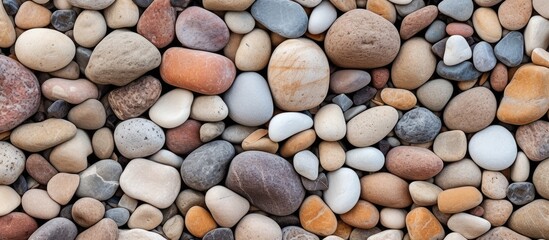 Poster - Close up view of rough sandstone gravel with full frame copy space image
