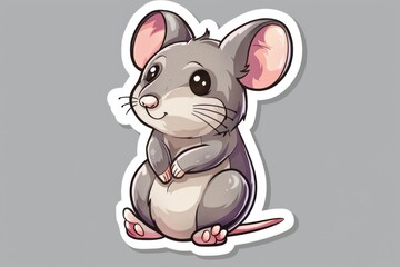 Poster - A sticker of a mouse on the ground, suitable for various designs