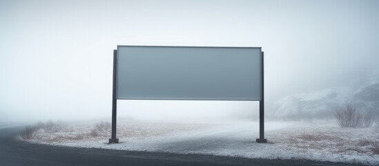 Poster - A road sign with copy space image stands alone against a white backdrop