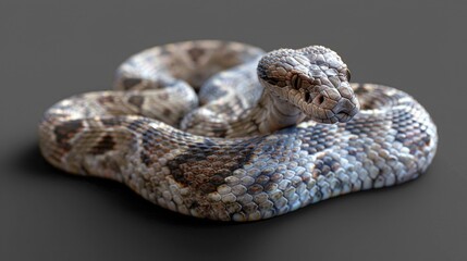 Poster - Close up of a snake on a black surface. Suitable for nature and wildlife themes