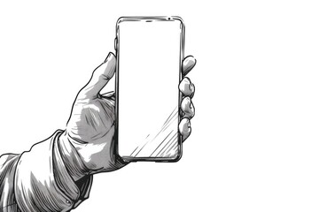 Poster - Close up of a hand holding a smartphone with a blank screen. Perfect for technology concepts