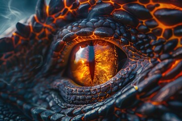 Poster - A detailed close up of a dragon's eye, perfect for fantasy themes