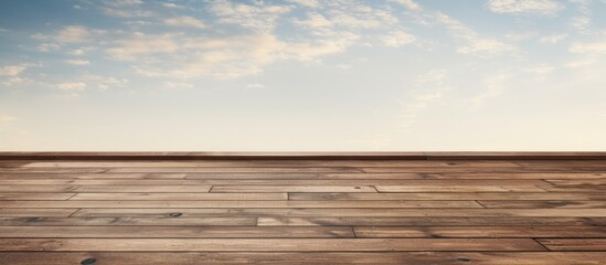 Poster - Planked wood background with a view from the top capturing the exterior ambiance Perfect for copy space images