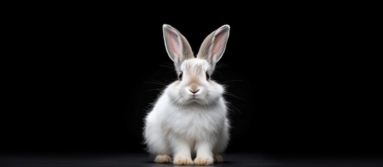 Poster - A domestic rabbit with beautiful fur posing for a copy space image
