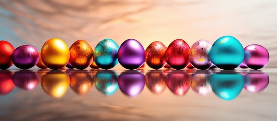 Leinwandbilder - Easter eggs in a copy space image