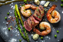 Beef And Prawns With Asparagus And Garlic Sauce Tasting Menu