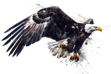 Poster - A majestic eagle soaring through the sky, perfect for nature-themed projects