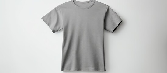 Leinwandbilder - A blank grey t shirt placed on a white background providing ample space for adding images or text