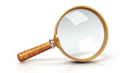 Aufkleber - A magnifying glass with a wooden handle, perfect for scientific and educational projects
