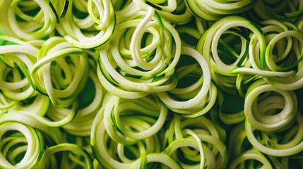 Poster - Fresh Spiralized Zucchini Noodles Close-Up Texture