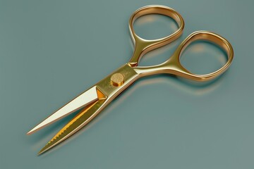 Poster - Close-up of scissors on a table, suitable for various projects