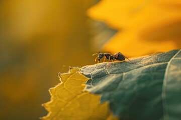 Aufkleber - A small insect sitting on top of a leaf. Perfect for nature enthusiasts