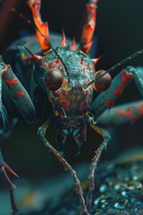 Aufkleber - Close up of a colorful bug on a rock, suitable for nature and wildlife themes