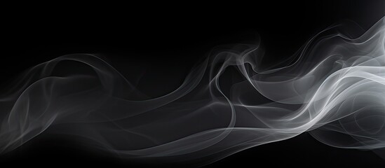 Poster - An abstract dark background with white smoke creating a copy space image