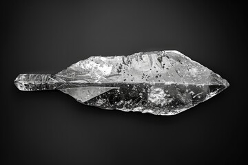 Poster - A piece of ice sitting on top of a black surface. Suitable for various graphic designs