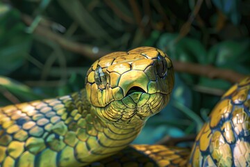 Poster - Detailed view of a snake statue, suitable for various design projects