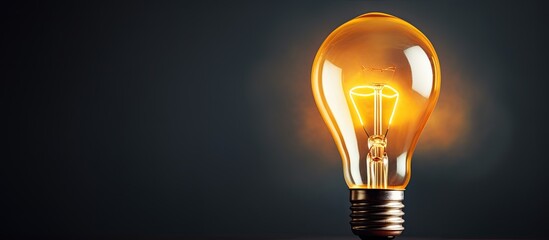 Canvas Print - Stock photo image of a simple bulb lamp with copy space