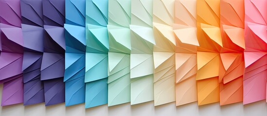 Canvas Print - A copy space image of origami paper set against a white background