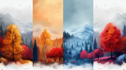 Wall Mural - Seasonal Themes: Inspired by the seasons (spring, summer, fall, winter).