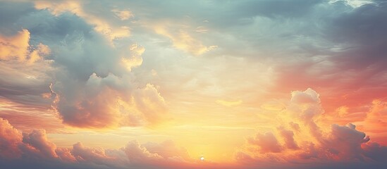 Canvas Print - A sunset sky with clouds providing a textured background Copy space available