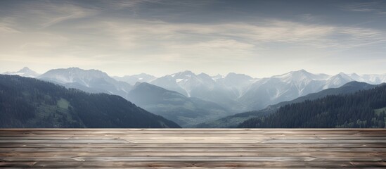 Poster - Planked wood background with a view from the top capturing the exterior ambiance Perfect for copy space images