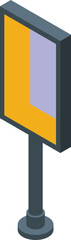 Poster - 3d isometric illustration of a blank billboard sign, suitable for advertisement mockups