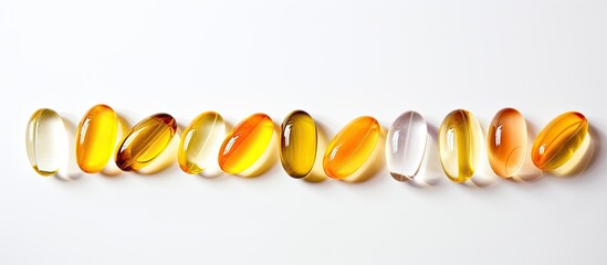 Aufkleber - The isolated copy space image of Healthy Vitamins with Omega 3 has a white background