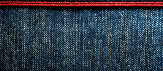 Aufkleber - Denim with a stitched seam displaying a bright color Copy space image