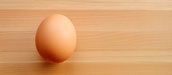 Poster - Top view of an egg placed on a table with ample copy space in the image