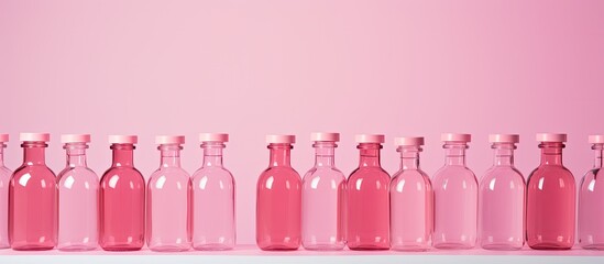 Aufkleber - A pink background with a question mark created using medical bottles providing copy space for your content