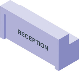 Poster - 3d isometric illustration of a reception sign, perfect for business and hospitality designs