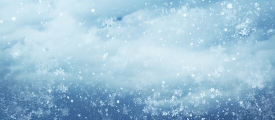 Poster - Winter season background with a blue toned snow surface texture Copy space image depicting the concept of the winter season and snowfall