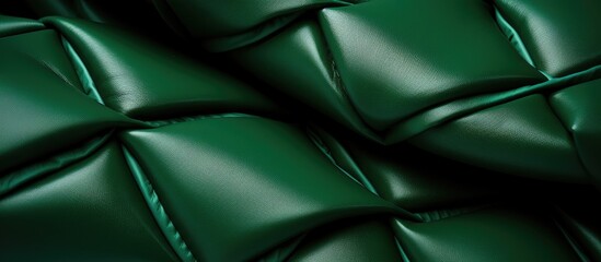 Aufkleber - A green leather item constructed neatly. Creative banner. Copyspace image