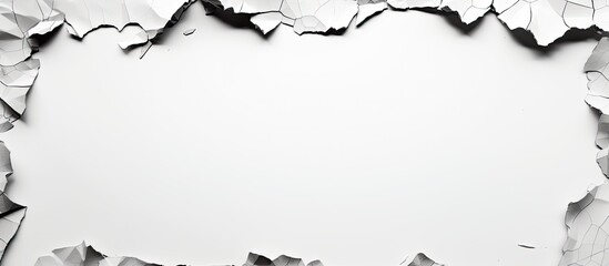 Aufkleber - Black and white torn paper isolated on a white background with copy space image