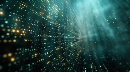 Poster - abstract digital binary code background.