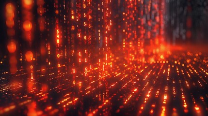 Poster - abstract digital binary code background.