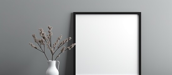 Poster - A minimal composition featuring a black frame creating a mock up with ample copy space image