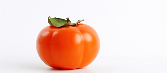 Poster - Copy space image of a persimmon against a white background