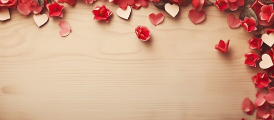 Poster - a valentine s day themed background featuring a wooden frame perfect for adding a copy space image
