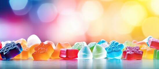 Aufkleber - Colorful background with a copy space image featuring delicious and fresh jelly candies