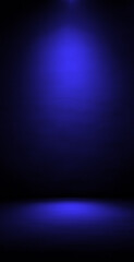 Wall Mural - Dark wall background. blue neon light a with vertical banner.