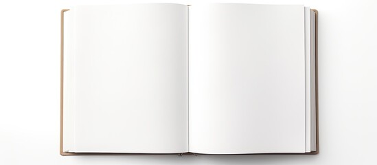 Aufkleber - A5 open book mockup held by hands showcasing a blank page for design isolated on a white background providing copy space image