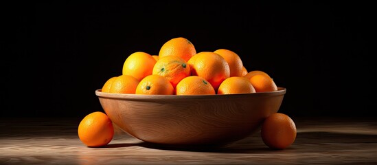 Canvas Print - A fruit bowl with a mandarin and plenty of empty space to showcase the image. Creative banner. Copyspace image