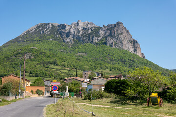 Sticker - mountain village in the mountains, bugarach