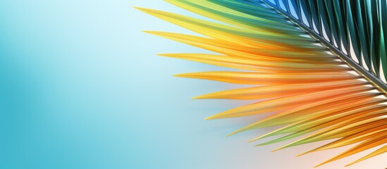 Aufkleber - Copy space image of a vibrant tropical date palm leaf set against a light background