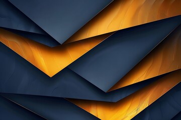 Wall Mural - Navy Diagonal Overlapped Layers on a Glowing Gold Background